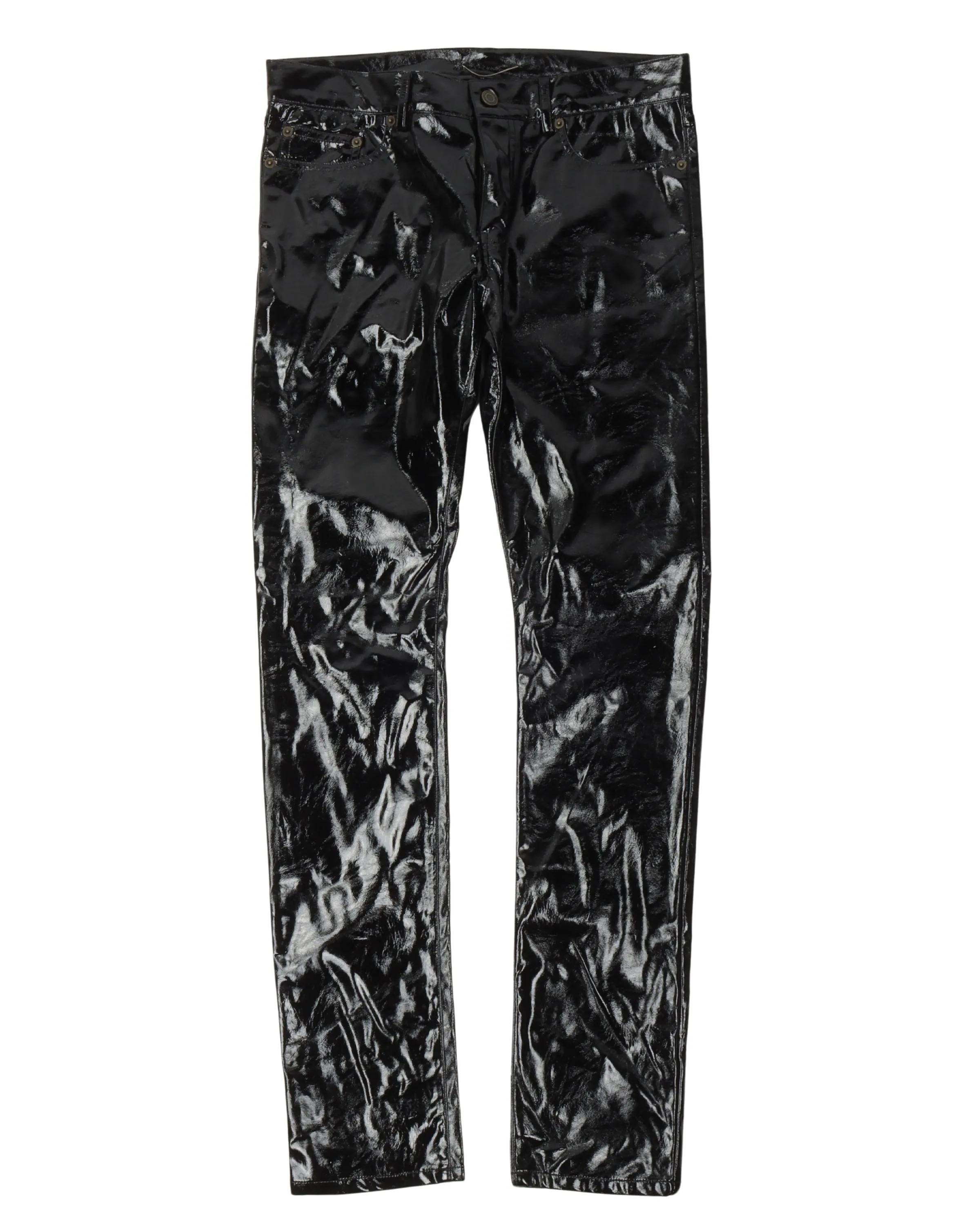 Shiny Faux Leather Pants