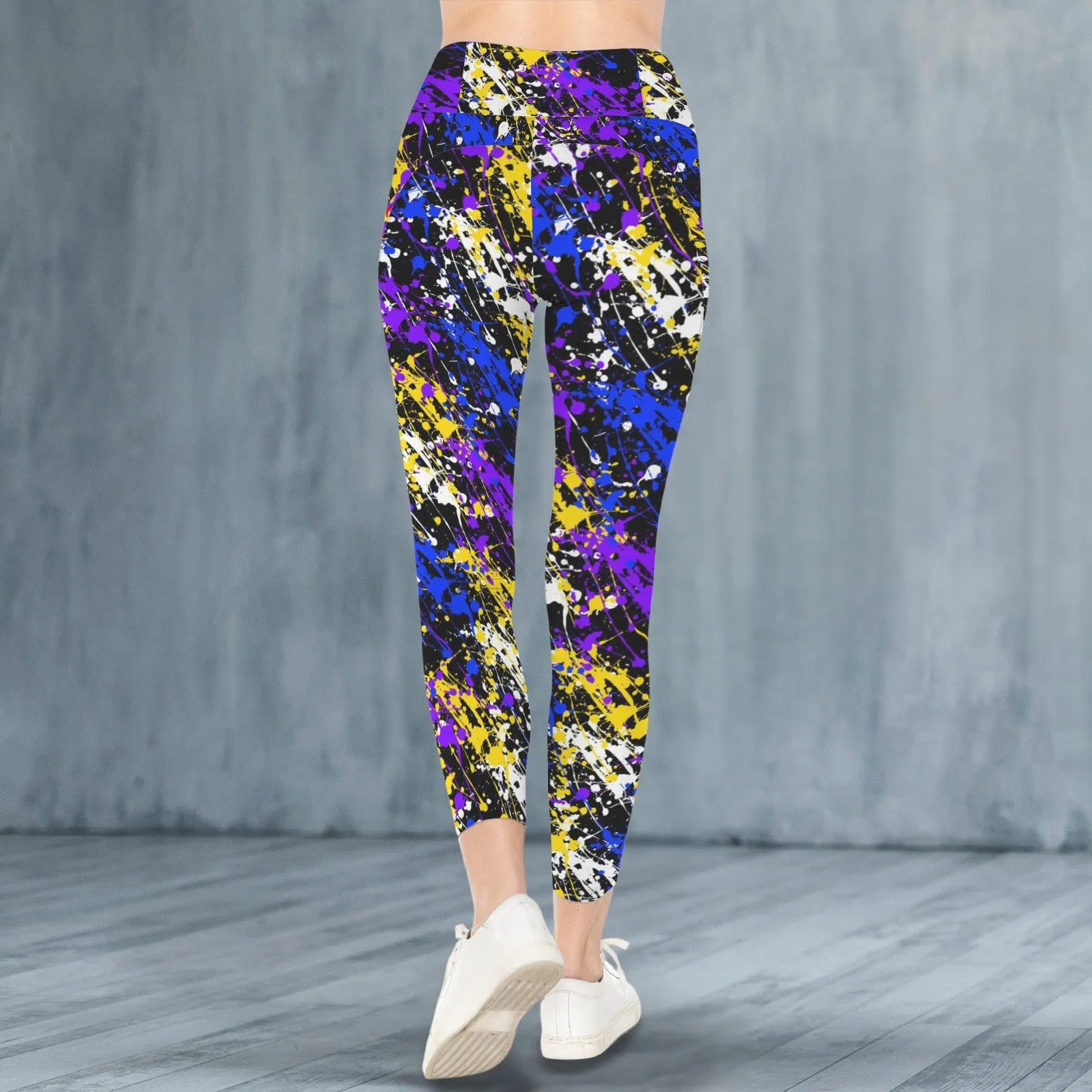 Sixty Eight 93 Logo Red Drip #1 High Waist Pockets Leggings