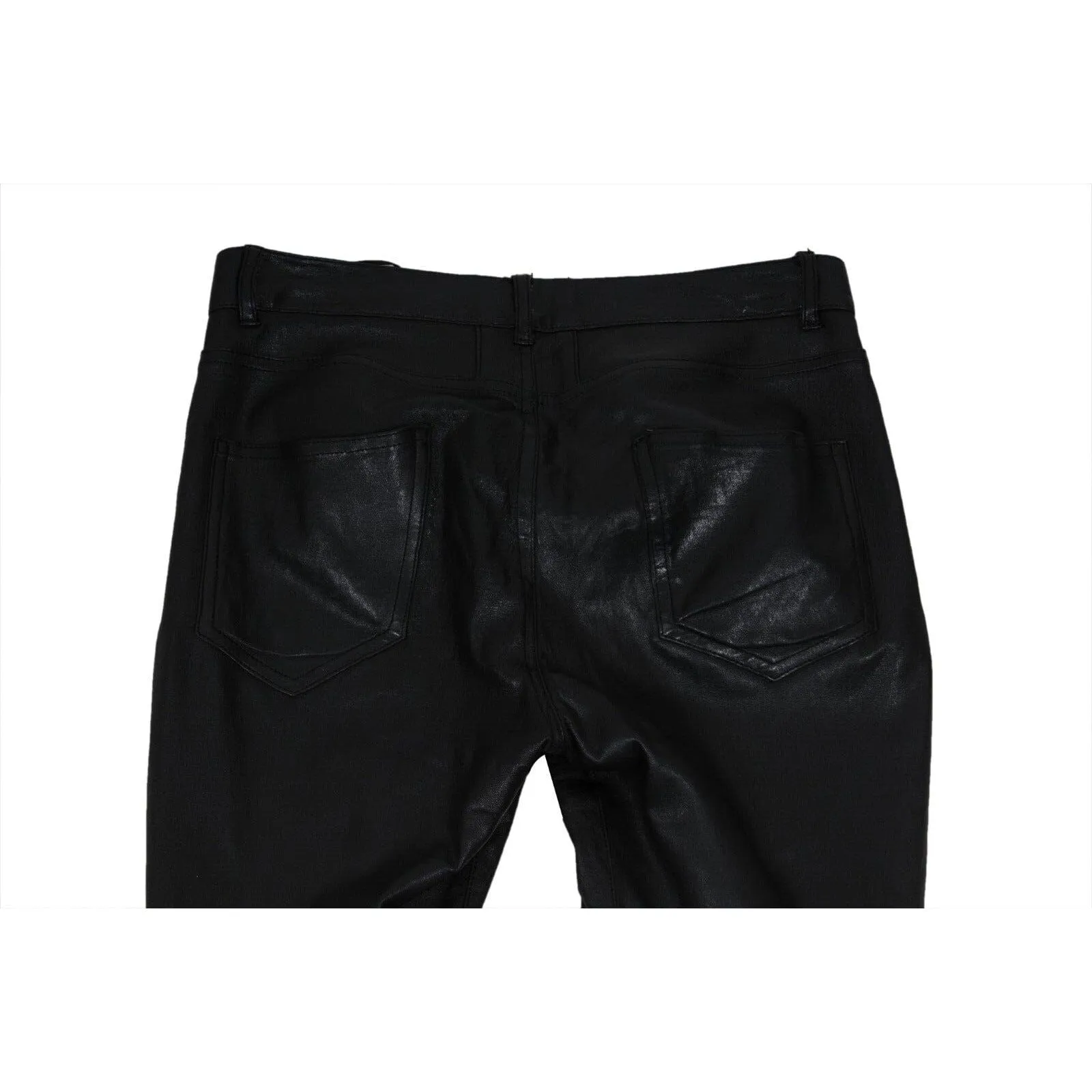 Skinny Lambskin Leather Jeans Black Pants Hedi