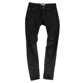 Skinny Lambskin Leather Jeans Black Pants Hedi