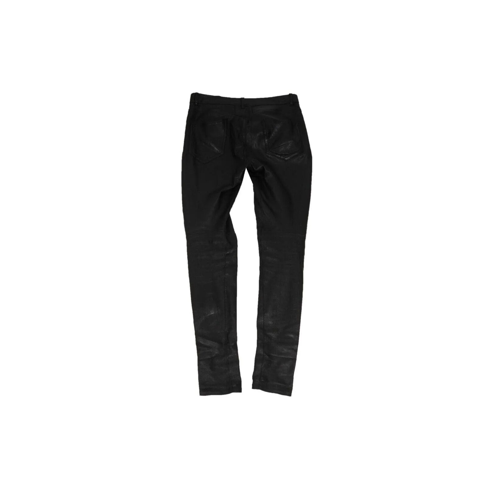 Skinny Lambskin Leather Jeans Black Pants Hedi