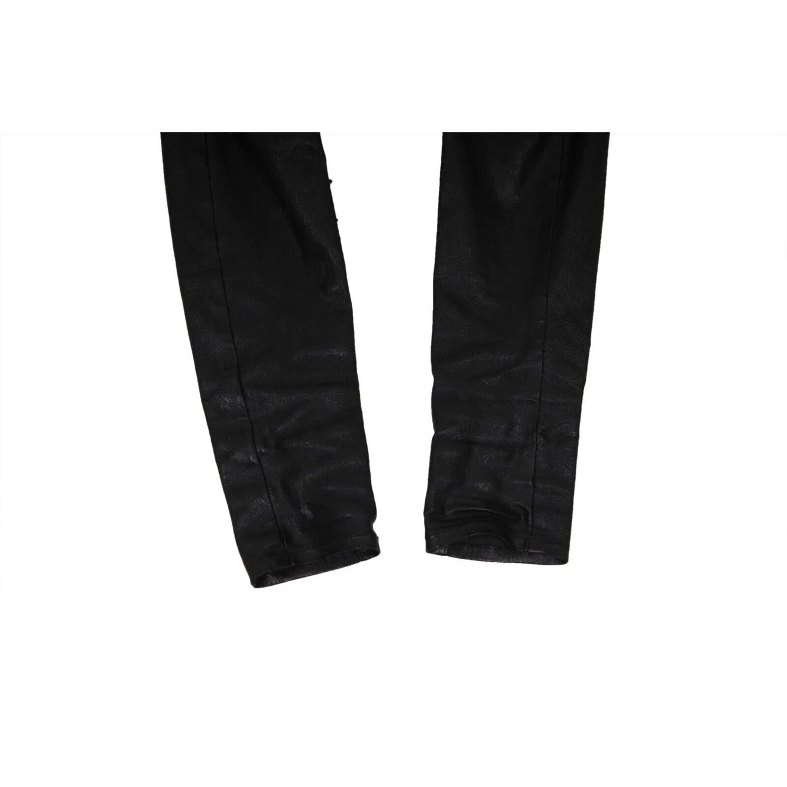 Skinny Lambskin Leather Jeans Black Pants Hedi