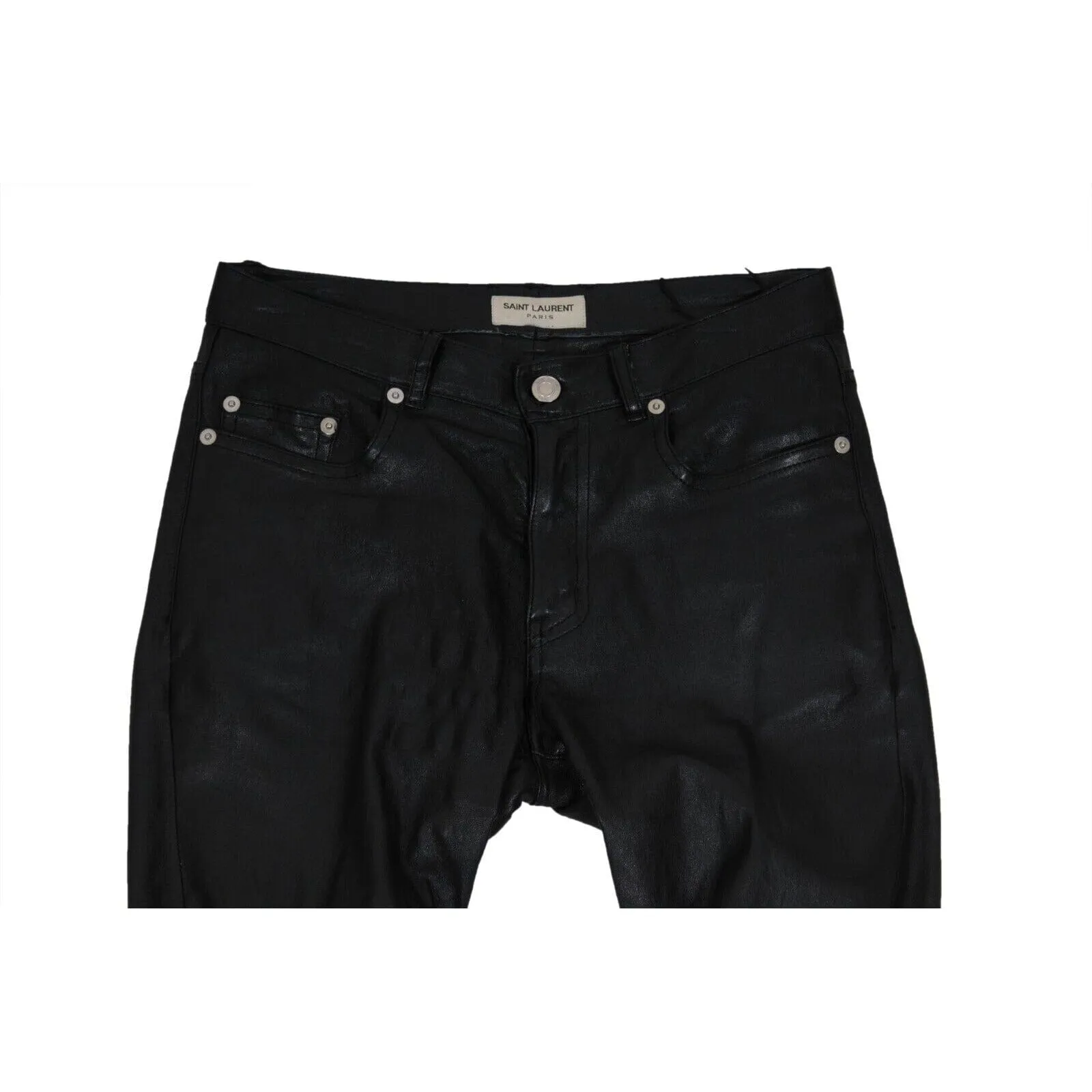 Skinny Lambskin Leather Jeans Black Pants Hedi