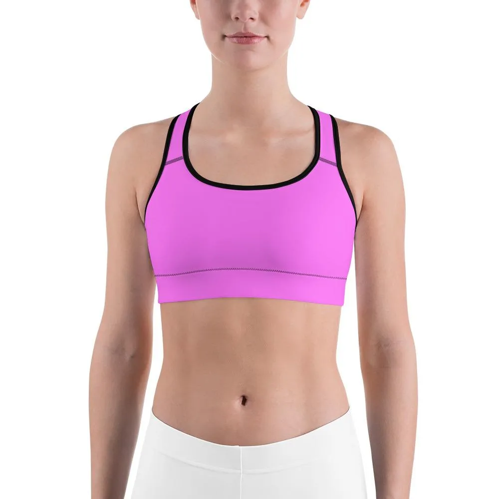 Solid Baby Pink Sports Bra