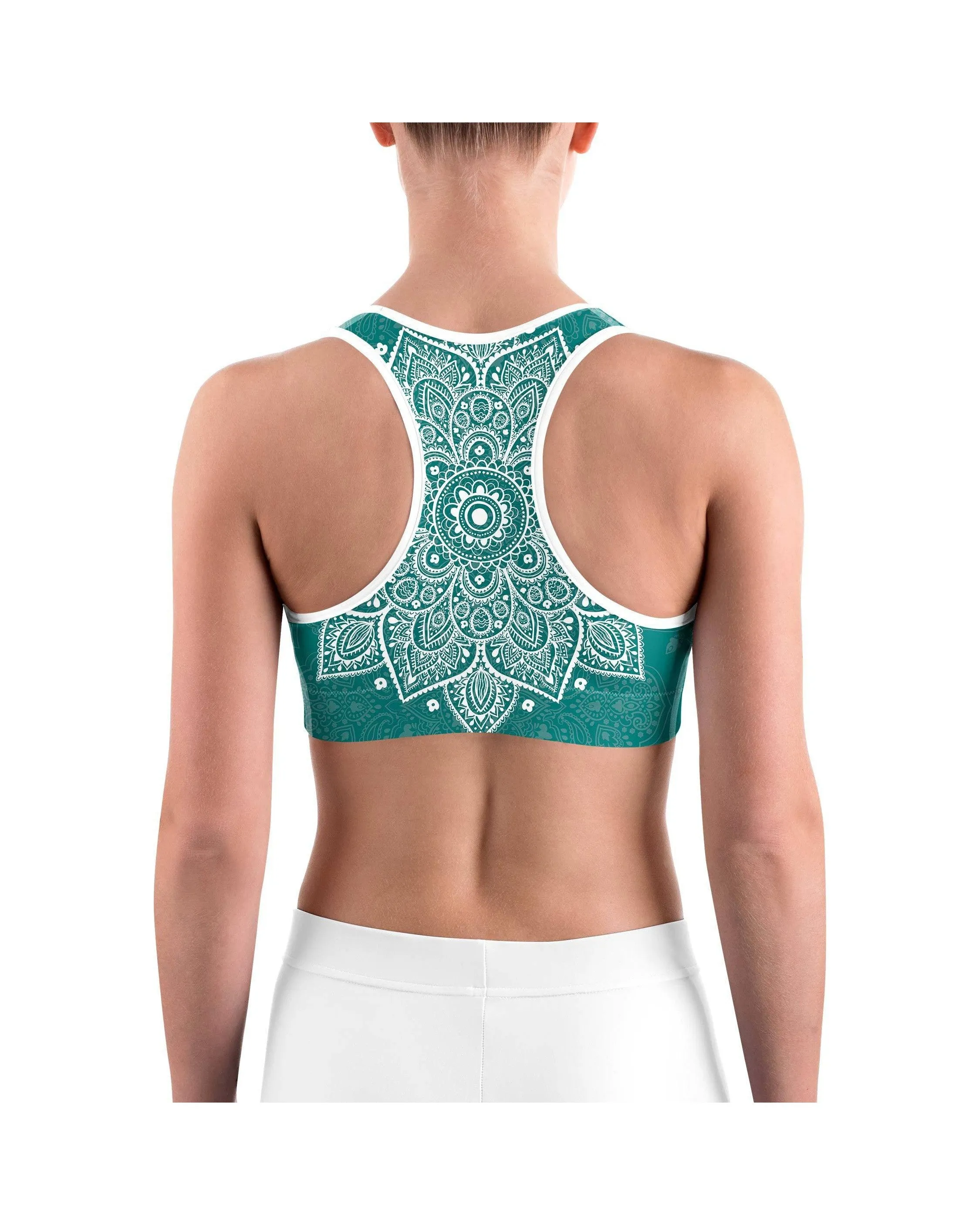 Teal Mandala Sports bra