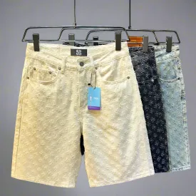 Washed Denim Cross Ripped Shorts