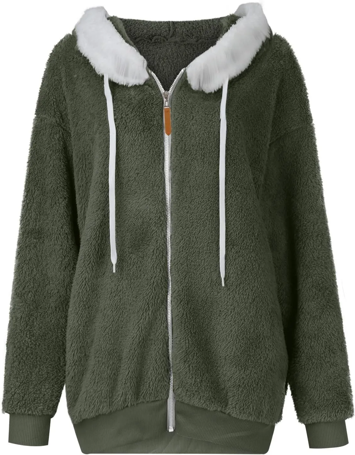 Winter Coats for Women Oversized Fuzzy Fleece Jacket Full Zip Plush Hooded Cardigan Coats Shaggy Warm Sherpa Jacket