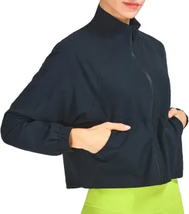 Women's Cropped Lightweight Running Track Jackets ZIP UP UPF 50  Long Sleeve Sun Protection Athletic Tops