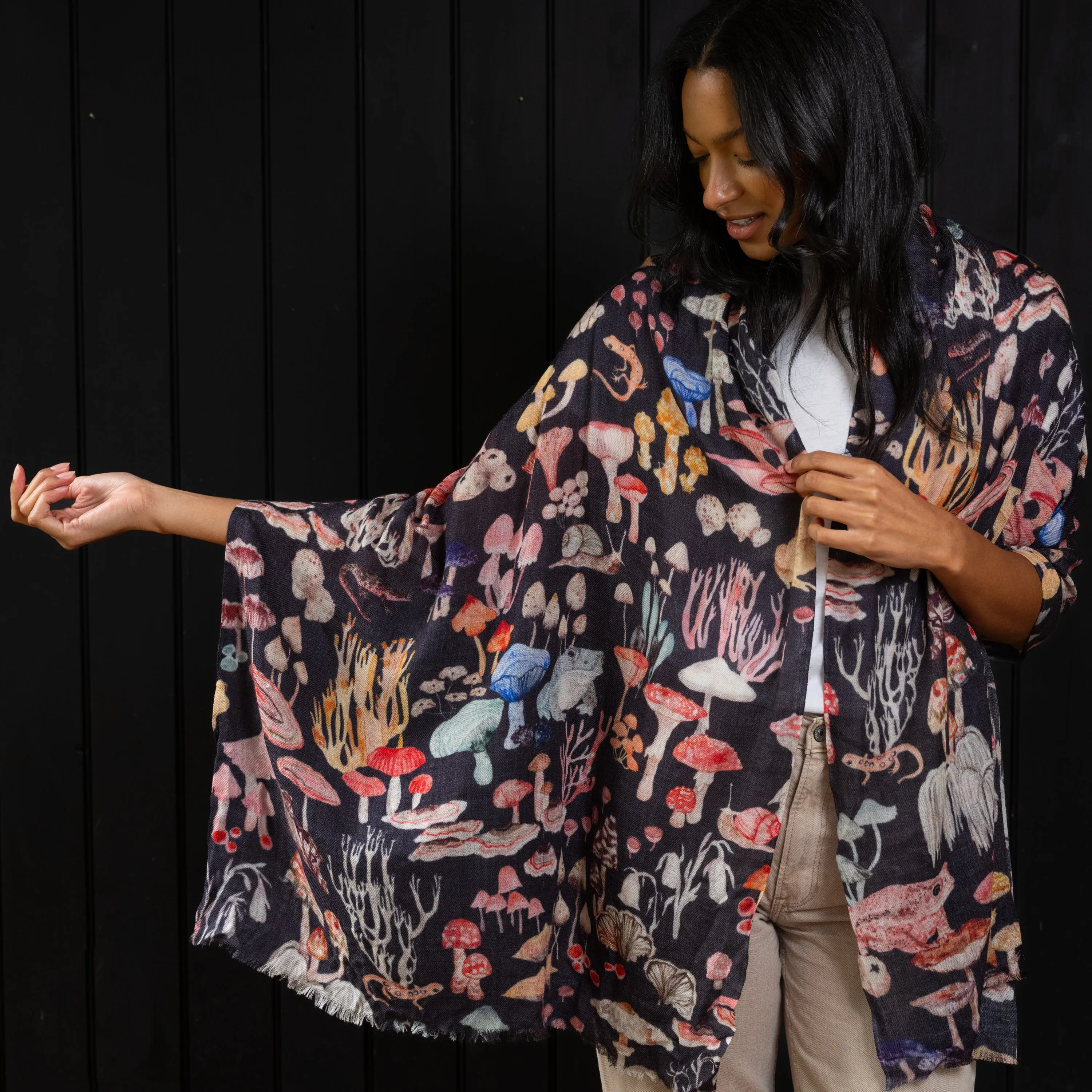 Wool Scarf- Mushroom Magic