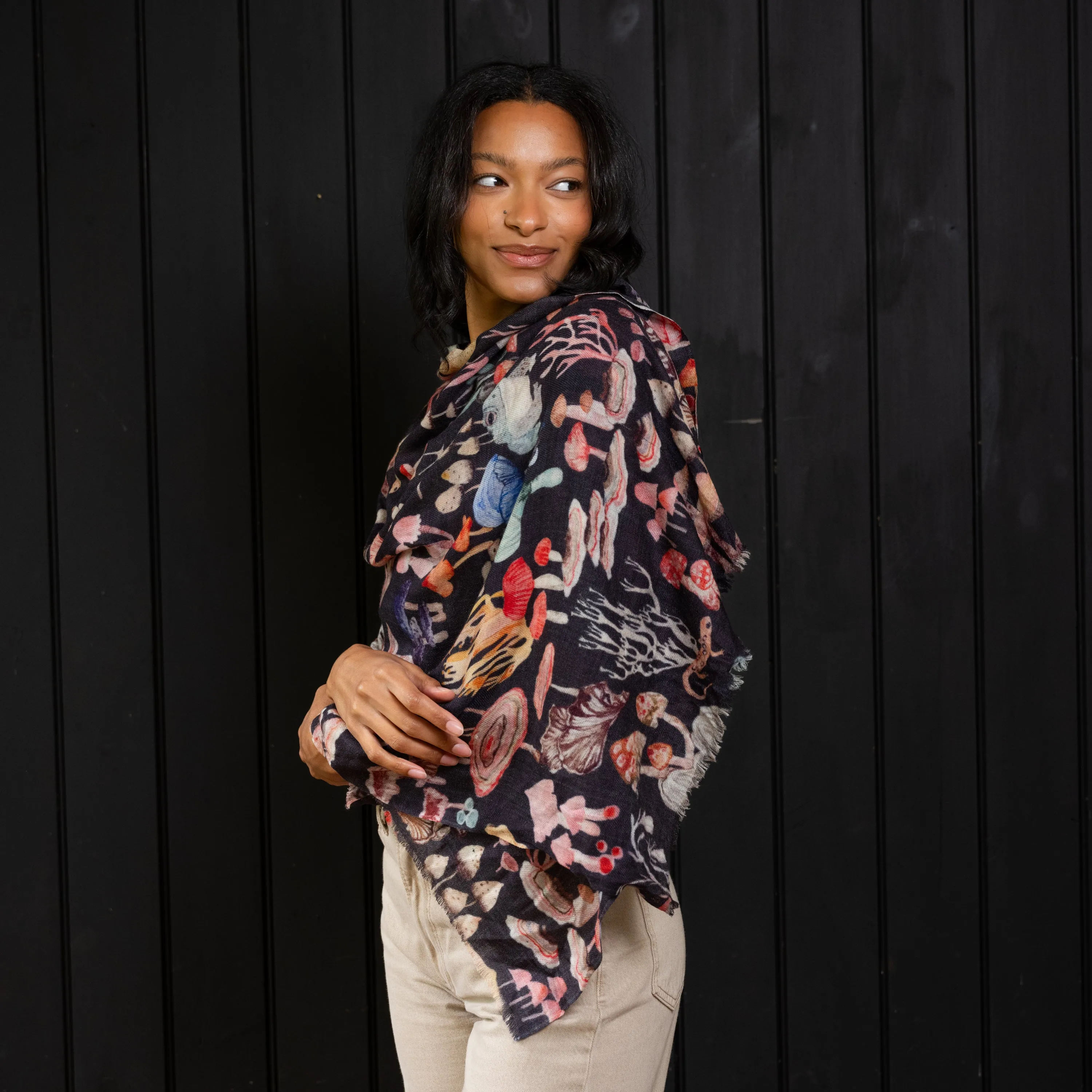 Wool Scarf- Mushroom Magic
