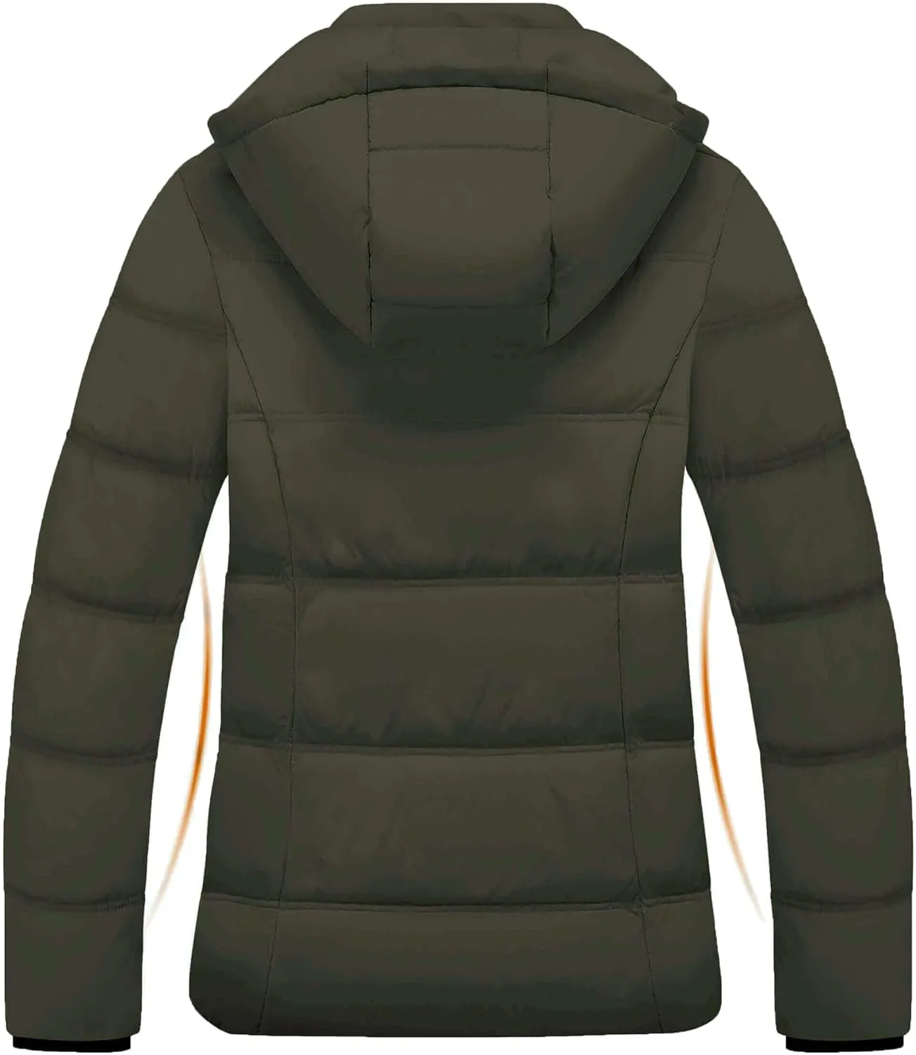 WULFUL Women's Winter Coats Lightweight Warm Thicken Puffer Jacket Waterproof Quilted Winter Jacket with Removable Hood